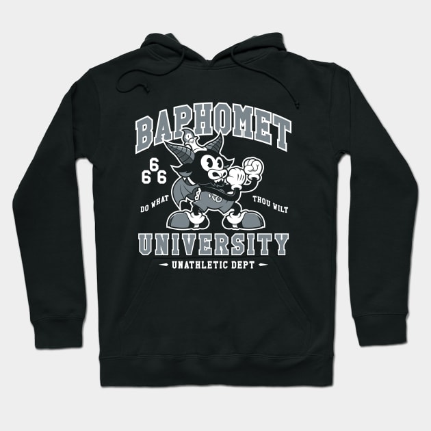 Baphomet University - Vintage Cartoon Devil - Satanic School Mascot Hoodie by Nemons